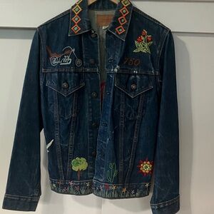 Hand Embroidered Denim Hippy Jacket